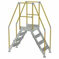 Vestil 4 Step Galvanized Steel Cross-Over Ladder 67"x82.15" 500lb Capacity COL-4-36-14-HDG